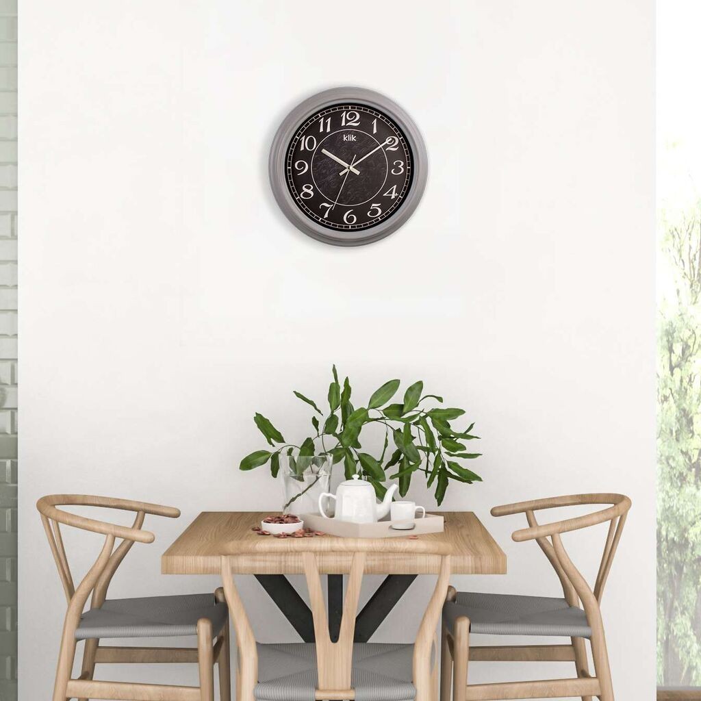 Zidni sat Wallity Alpha, 31x31 cm, sivi