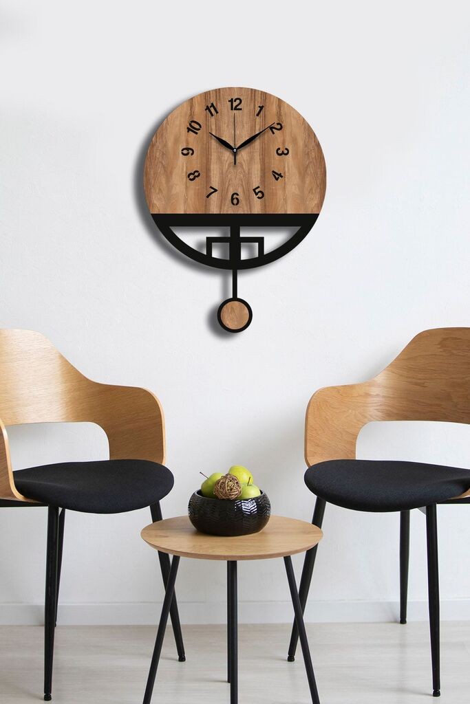 Zidni sat Wallity Vlnt108Mo, 39x50 cm, Boja oraha