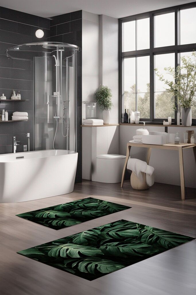 L'essentiel Maison Set tepiha za kupatilo CT-5332, 2 komada, tamnozelena