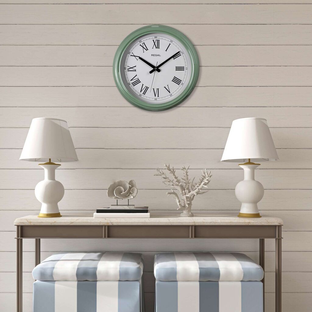 Zidni sat Wallity Retro Metal, 40x40 cm, Žele