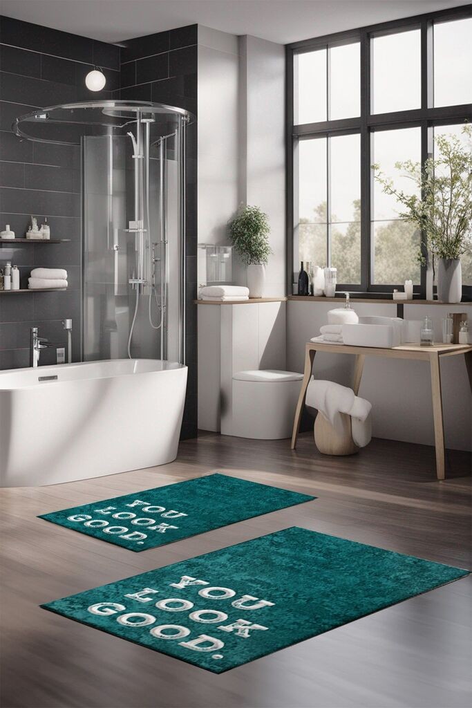 L'essentiel Maison Set tepiha za kupatilo CT-5417, 2 komada, tirkiz