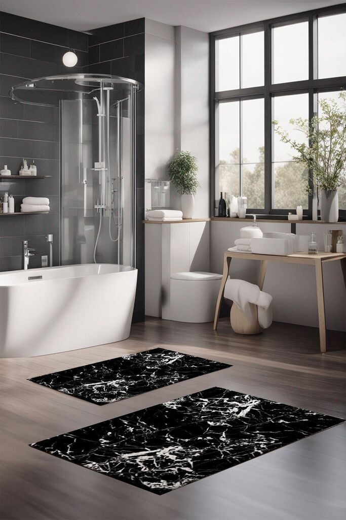 L'essentiel Maison Set prostirki za kupatilo CT-5059, 2 komada, bijela