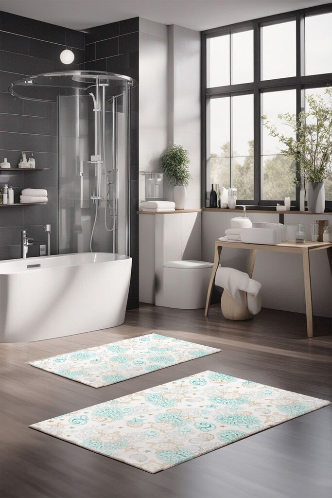 L'essentiel Maison Set prostirki za kupatilo CT-5237, 2 komada, svijetloplava