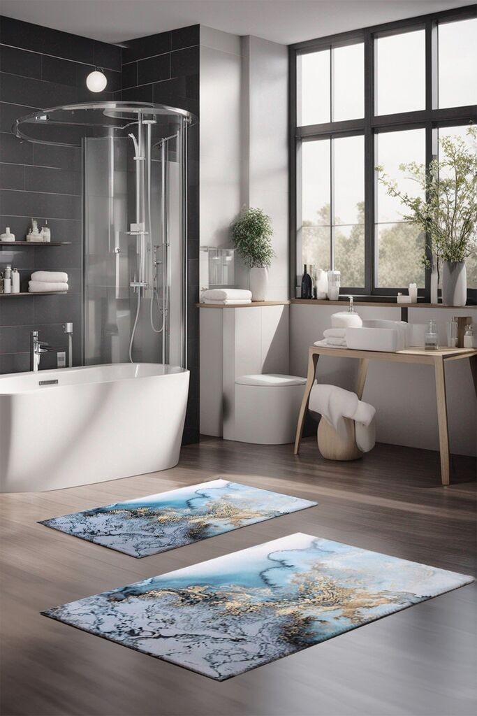 L'essentiel Maison Set prostirki za kupatilo CT-5063, 2 komada, svijetloplava