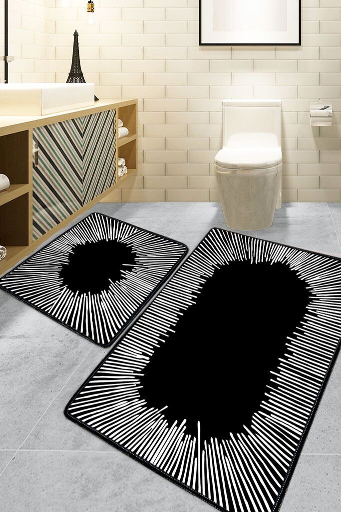 L'essentiel Maison Set tepiha za kupatilo Somber, 2 komada, crna