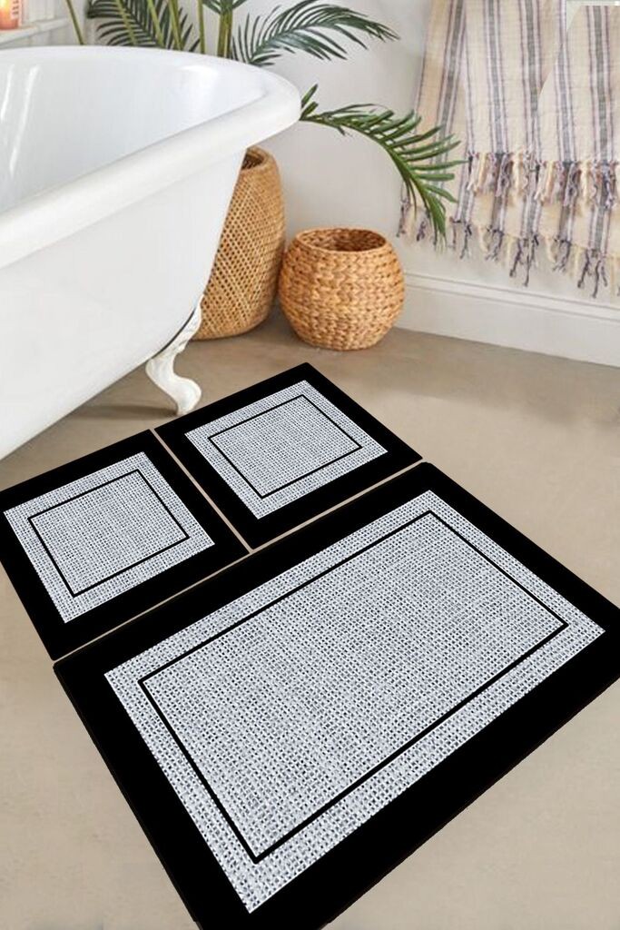 L'essentiel Maison Regona set tepiha za kupatilo, 3 komada, siva