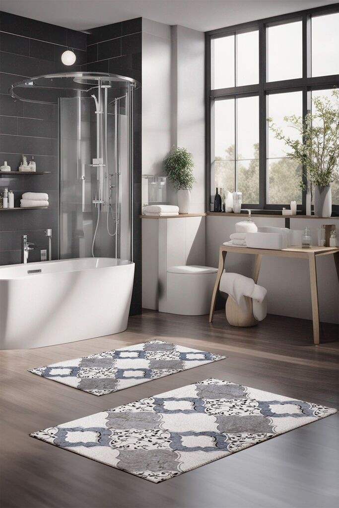 L'essentiel Maison Set tepiha za kupatilo CT-5234, 2 komada, siva