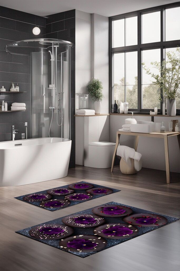 L'essentiel Maison Set tepiha za kupatilo CT-5369, 2 komada, ljubičasta