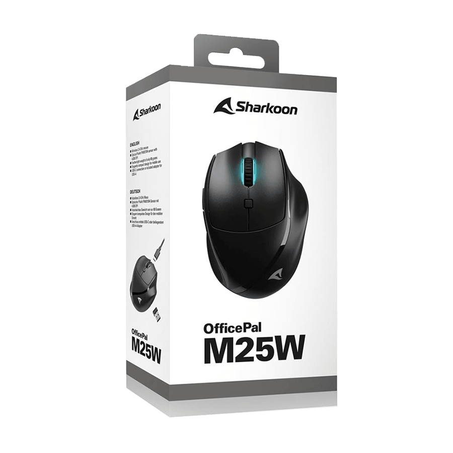 Sharkoon Bežični miš OfficePal M25W, Wire dual mode, Crni