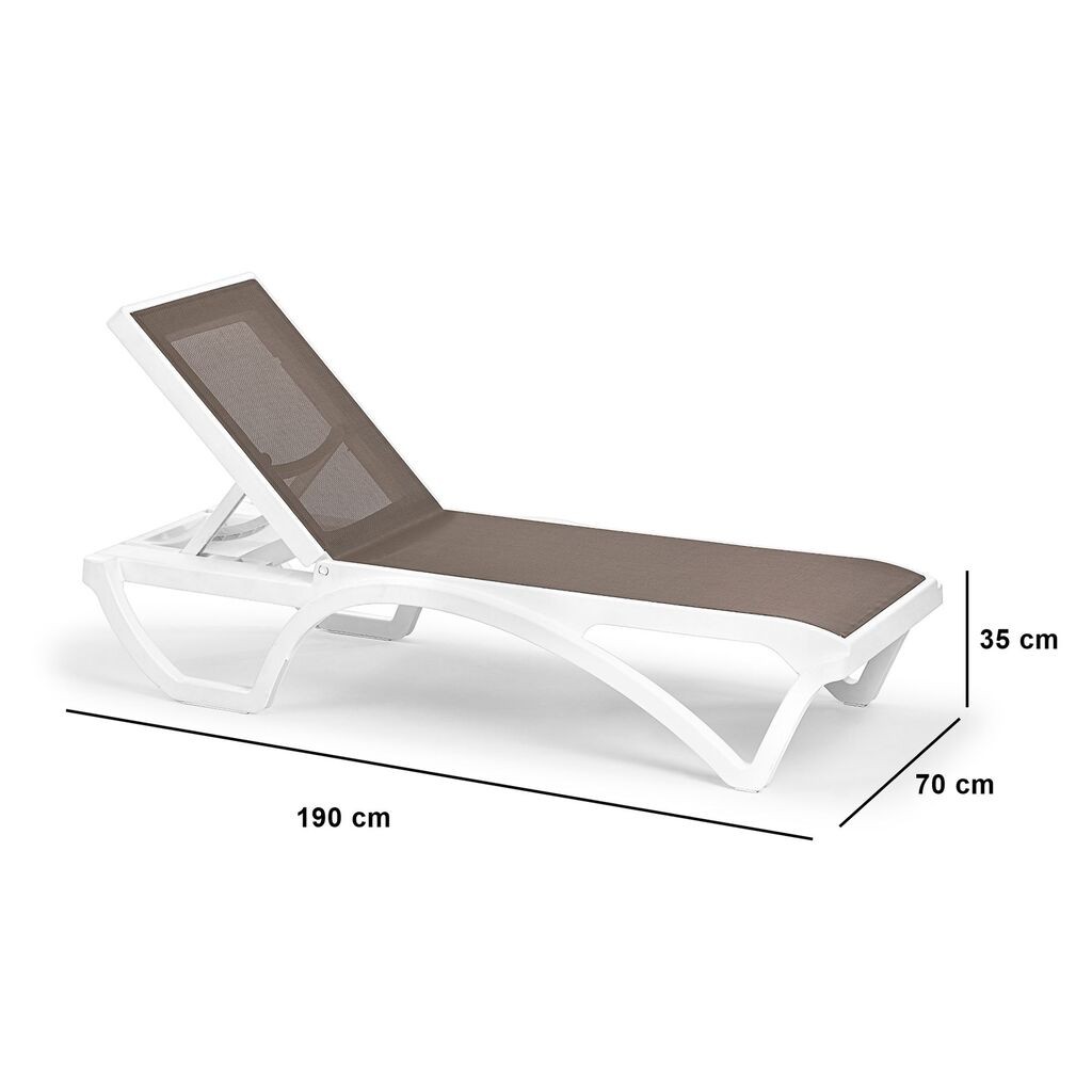 Hanah Home Vrtna ležaljka Royale, 70x35x190 cm, Smeđe-bijela