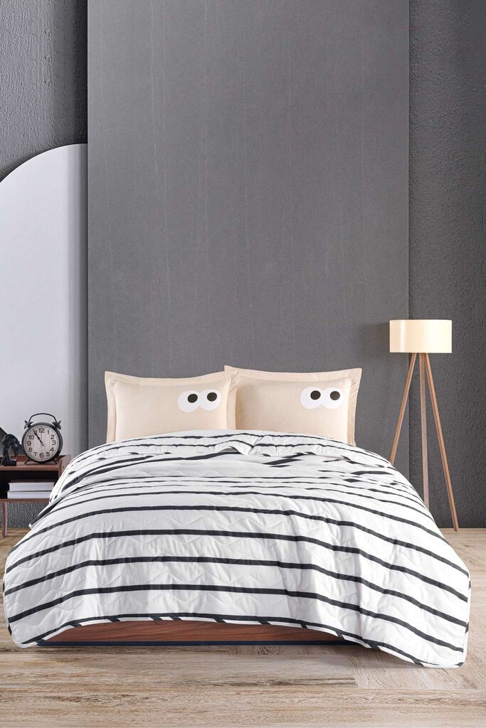 L'essentiel Maison Posteljina Funny, 200x220 cm, Crno-bijela