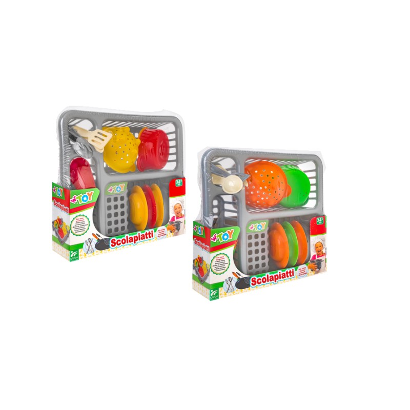 GLOBO Cose di Case Stalak za posuđe + posuđe, Šareni