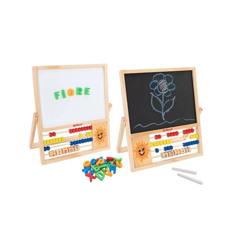 GLOBO Drvena/magnetna tabla 2u1, Šarena