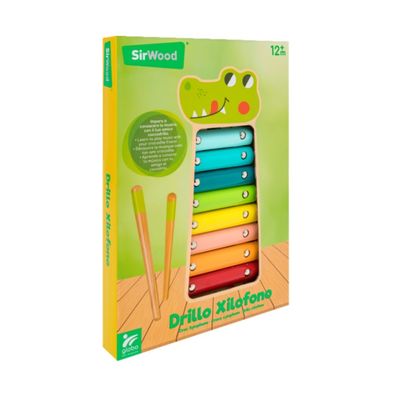 GLOBO SIrWood Drveni krokodil ksilofon, Šarena