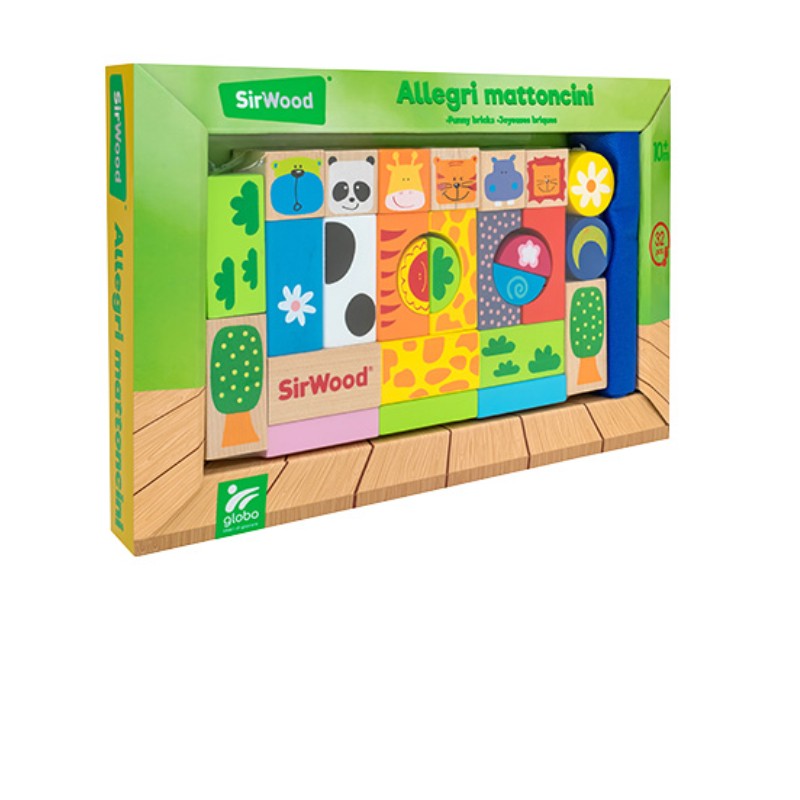GLOBO SIRWOOD Drveni blokovi za igru, Šareni