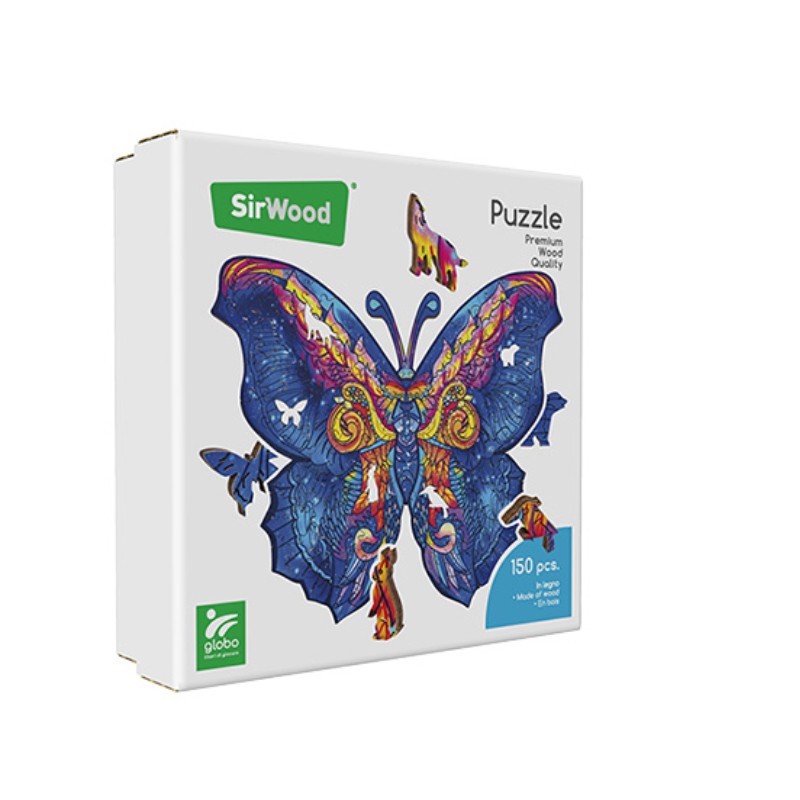 GLOBO SIRWOOD Drvena slagalica leptir, Šarena