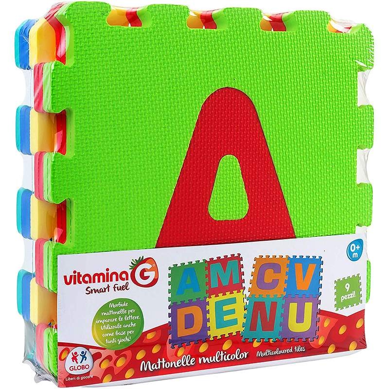 GLOBO Mekane puzzle slova 9kom 10mm, Šarene