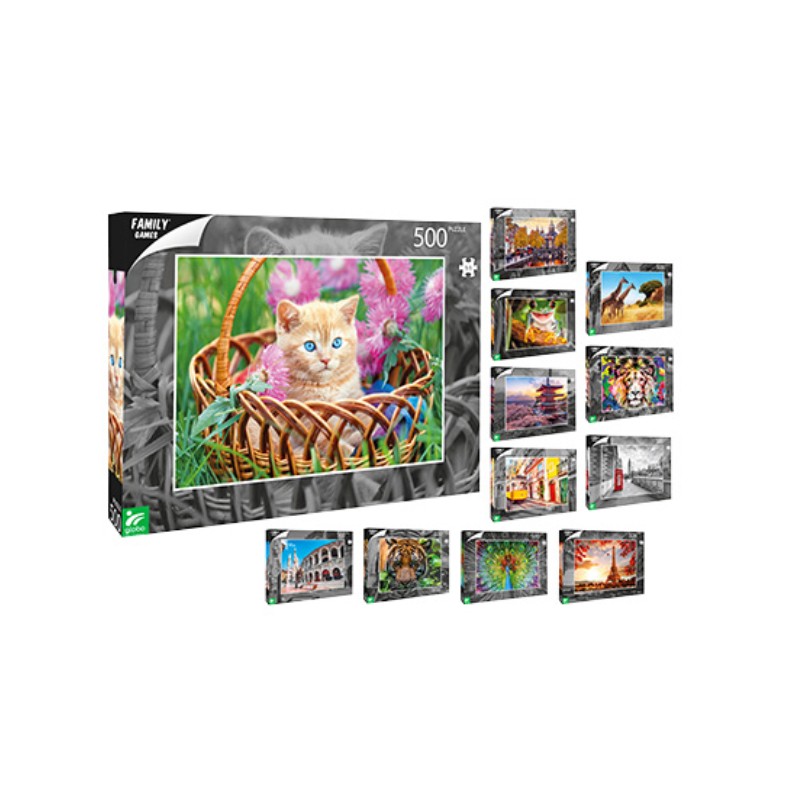 GLOBO FAMILY GAMES Puzzle 500 dijelova, Šarene