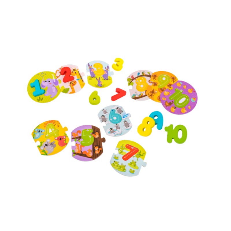 GLOBO SIRWOOD Drvena slagalica brojevi, Šarena