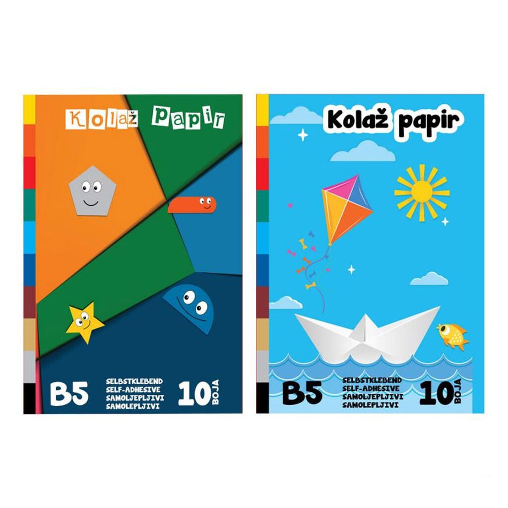 Spirit Kolaž papir  400104, B5, Samoljepljivi, 10 boja