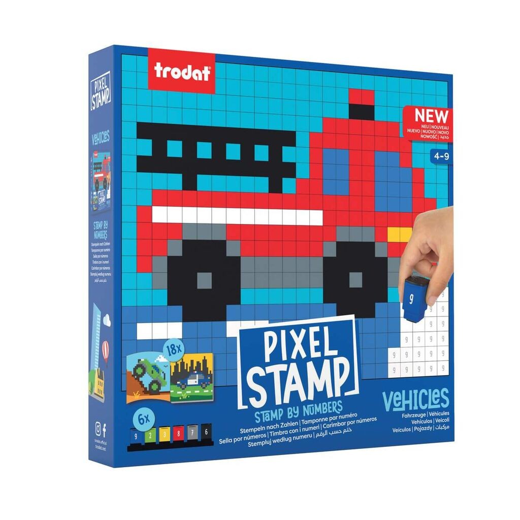 Trodat Edukativna igra sa pečatima Pixel Stamp, Vozila