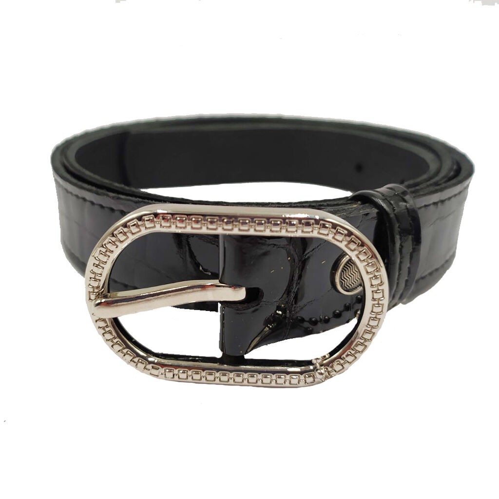 Falco Ženski Kaiš 2506, Kožni Kroko, Crni