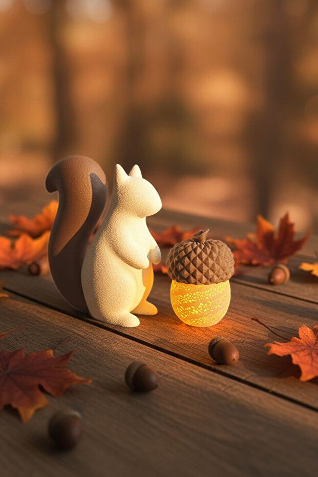 Aberto Design Set Vjeverica i žir, 2 dijela, Smeđa