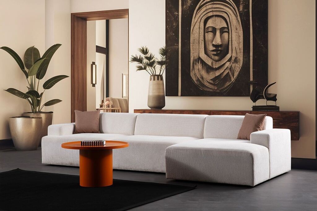 Atelier del Sofa Kutni namještaj Melva, 360x145x100 cm, Bijela