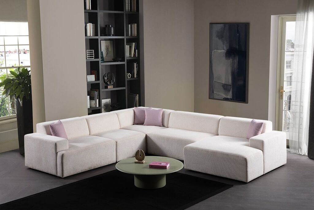 Atelier del Sofa Kutna sofa Melva, 305x340x145 cm, Bijela