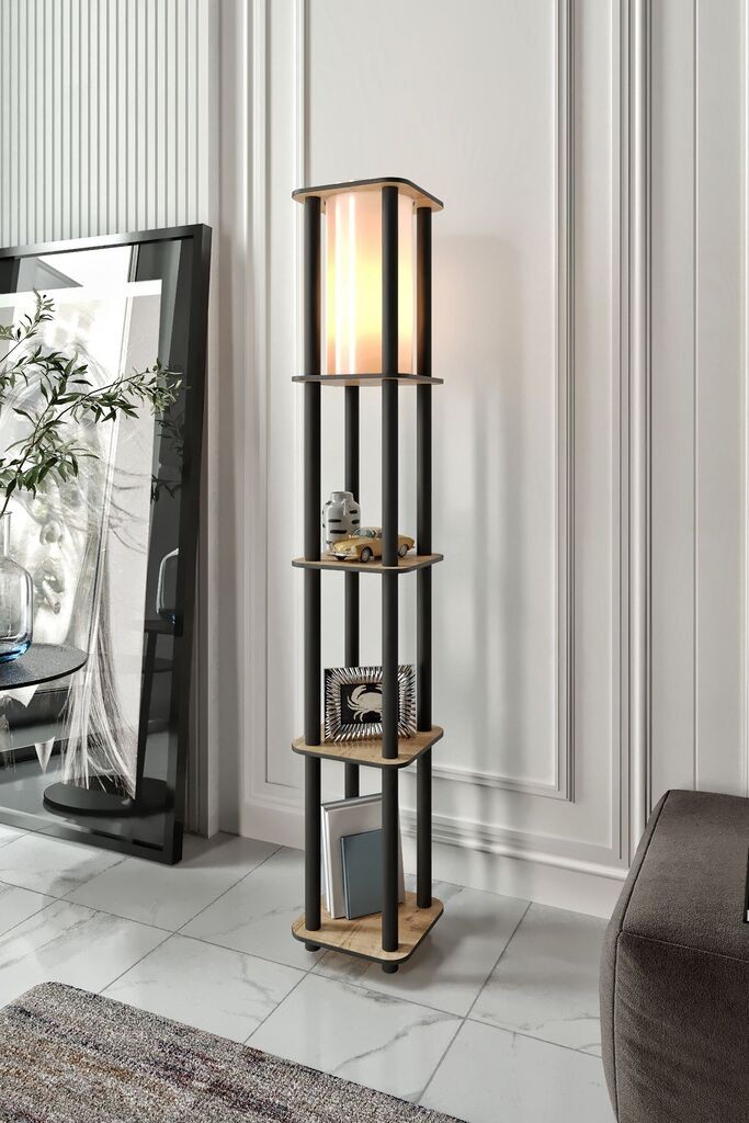 Opviq Podna lampa Estantes Square, 150 cm, Krem