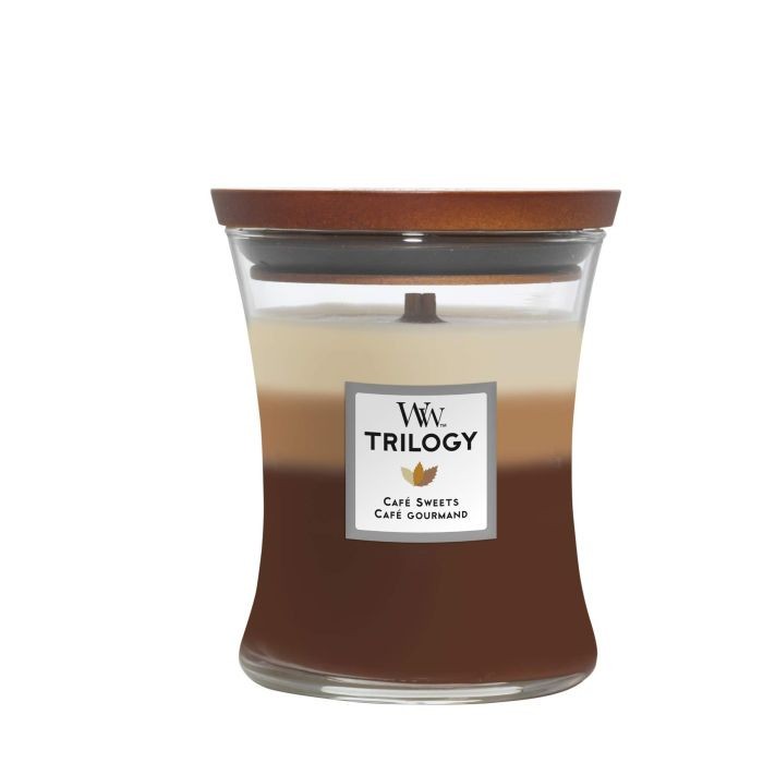 WoodWick Mirisna svijeća Trilogy cafe sweets, 9,9x11,4 cm, Smeđa