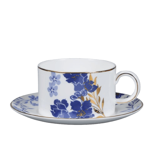 Lijepe kućne stvari Set šolje i tanjira Dalton, 6 kom, Bijelo-plavi