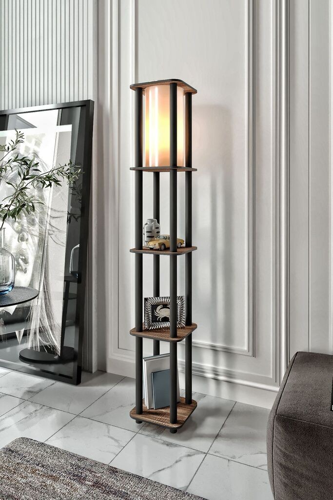 Opviq podna lampa Estantes Square, 150 cm, smeđa