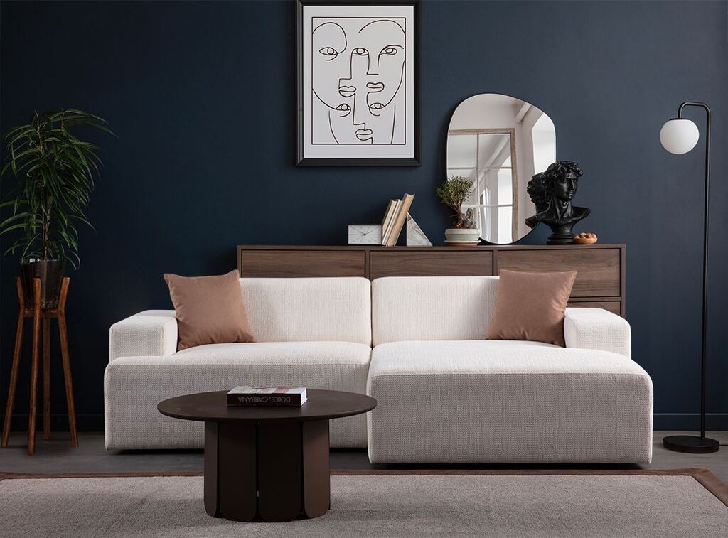 Atelier del Sofa Kutna garnitura Melva, 240x145x100 cm, Bijela