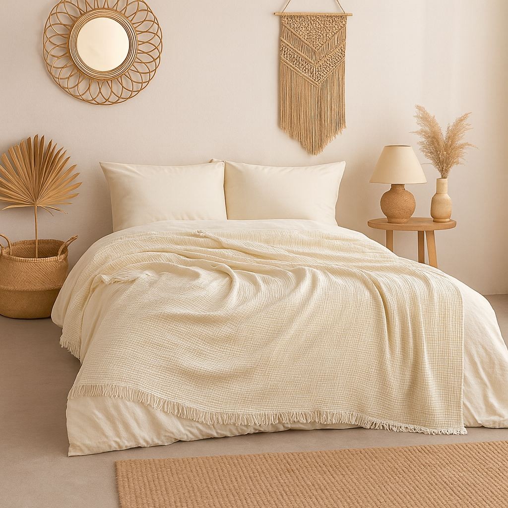 L'essentiel Maison Prekrivač za bračni krevet, 200x220 cm, Krem
