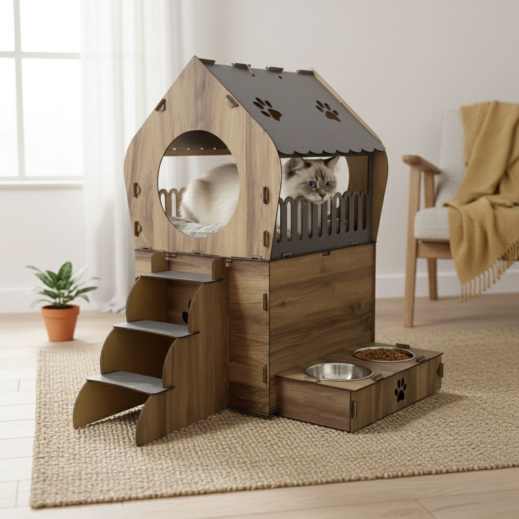 Kućica za mačke Paws & Whiskers za Nessu, smeđa