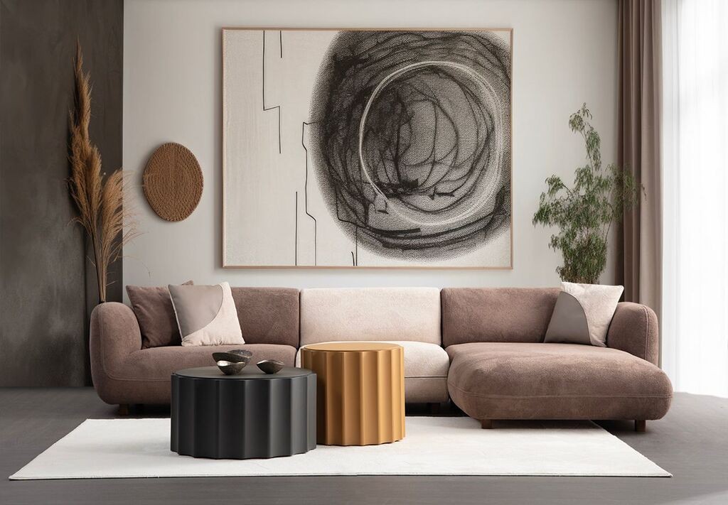 Atelier del Sofa Kutna garnitura Pavia, 345x170x90 cm, Krem-smeđa