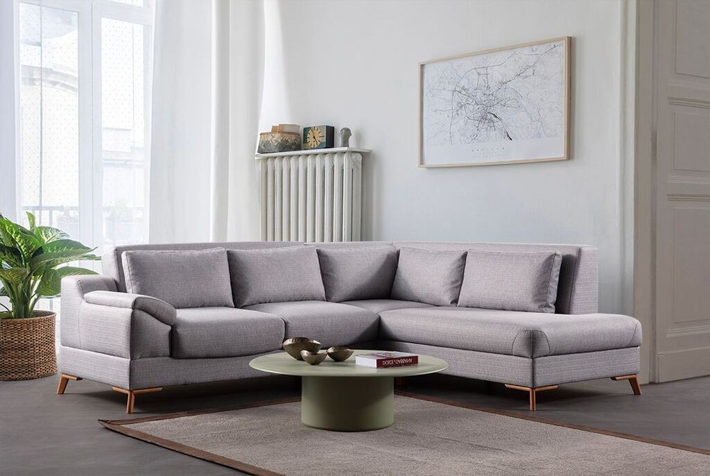 Atelier del Sofa Ugaona garnitura Aqua, 275x225x90 cm, Siva