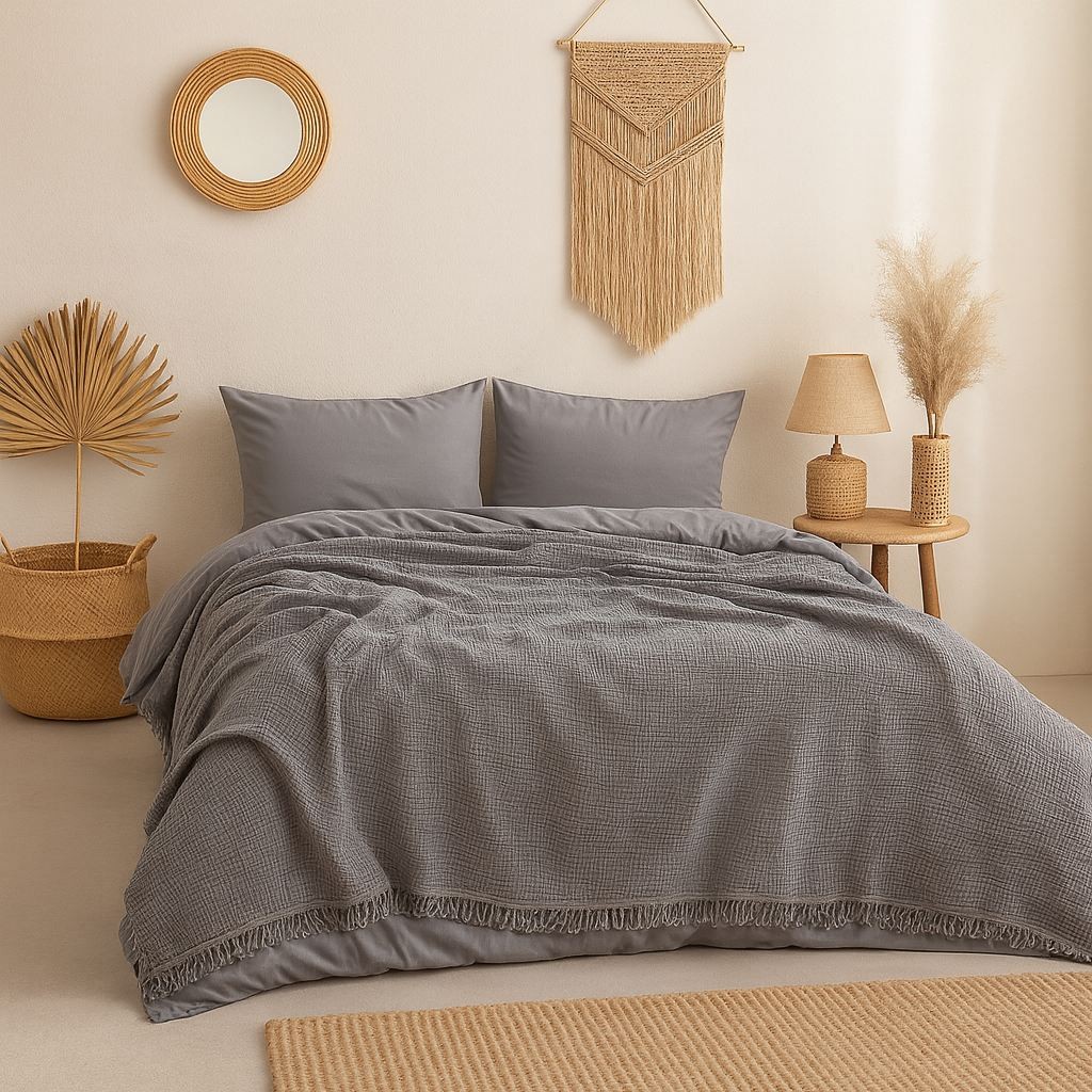 L'essentiel Maison Prekrivač za bračni krevet, 200x220 cm, Antracit