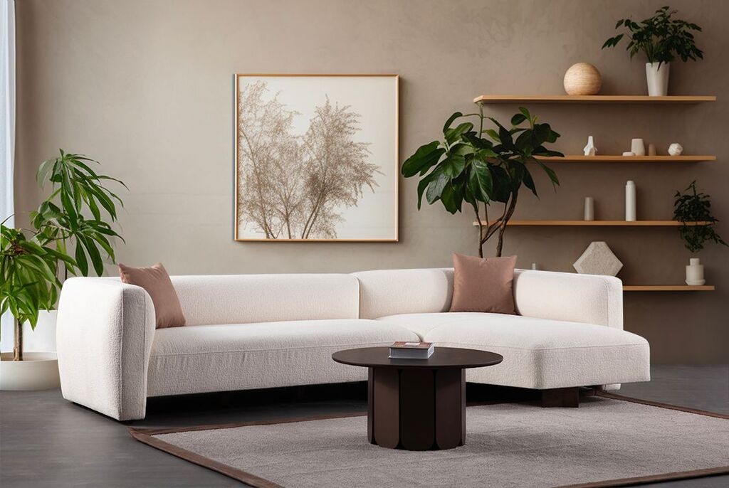 Atelier del Sofa Kutna sofa Rena, L ugao, 315x165x70 cm, Bijela