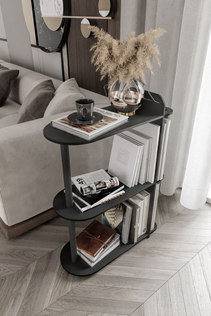 Hanah Home Knjižna polica Kaiteki, 24x82x8 cm, Crna