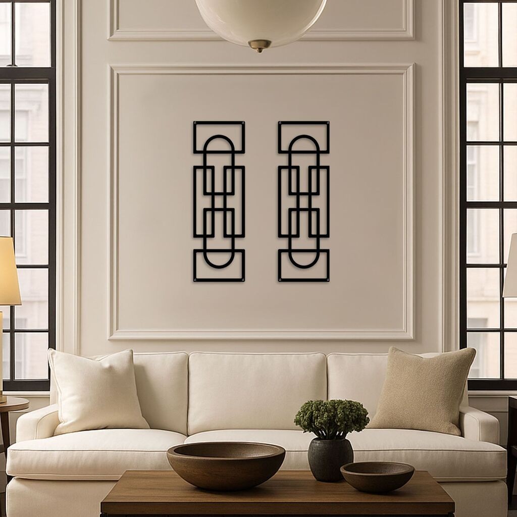 Wallity Zidna dekoracija Echo Forms 2'li Set, 24 x 74 cm, 2 komada