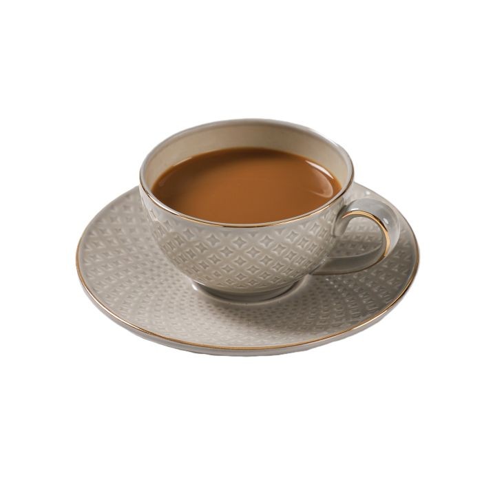 Lijepe kućne stvari Set cafe šoljica i tanjirića Artascope, 6 kom, Sive