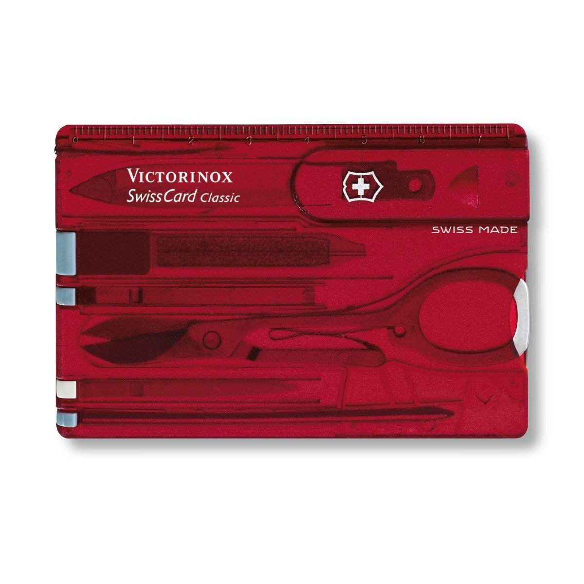 Victorinox Swiss card ruby translucent, Crvena