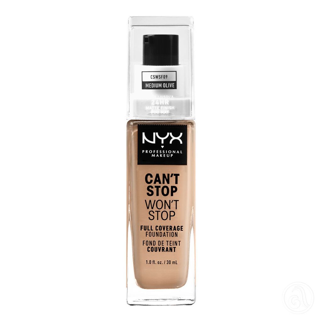 NYX Professional Makeup Tečni puder Can't Stop Won't Stop 24h Mat CSWSF09, Medium Olive, 30 ml