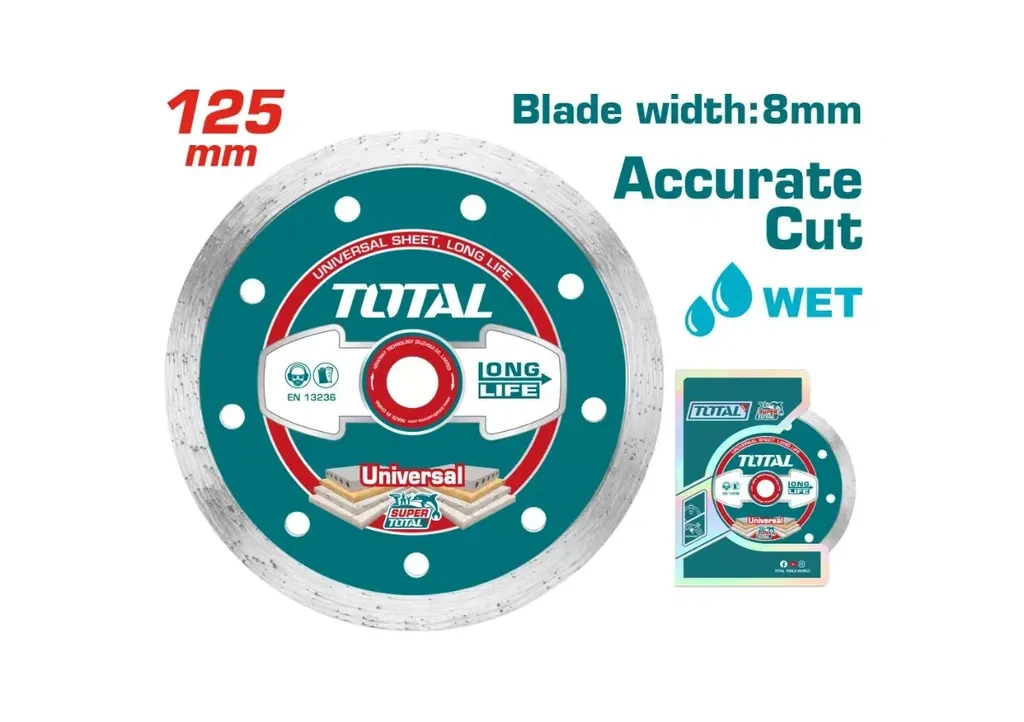 Total Tools Dijamantna rezna ploča 125x22 mm, Mokro rezanje