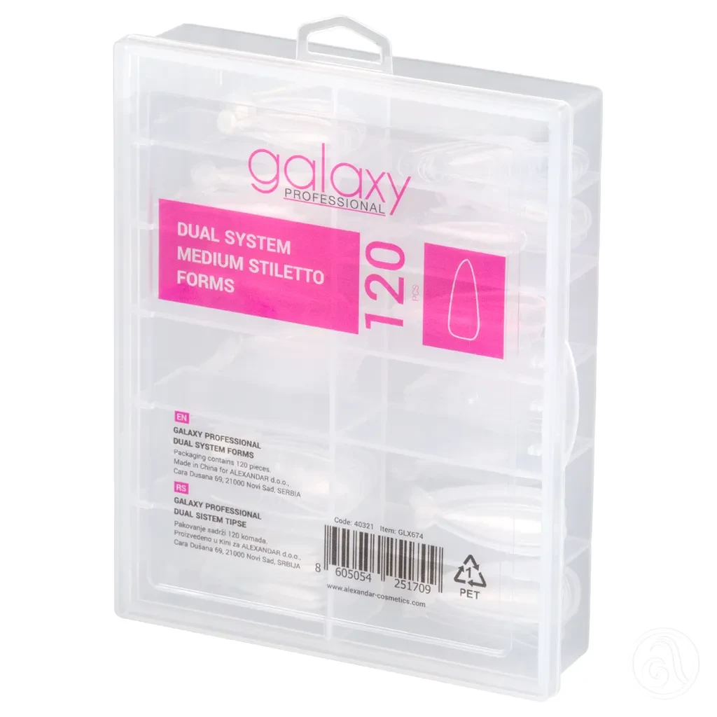 Galaxy Dual Medium Stiletto tipse, 120 kom.