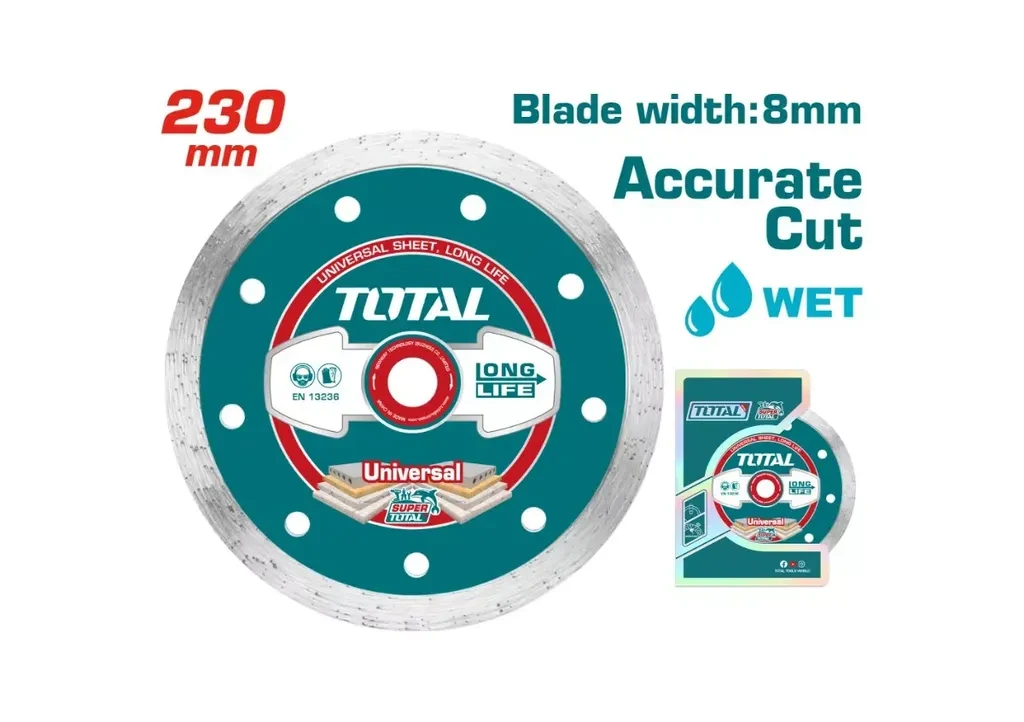 Total Tools Dijamantna rezna ploča 230x22 mm, Mokro rezanje