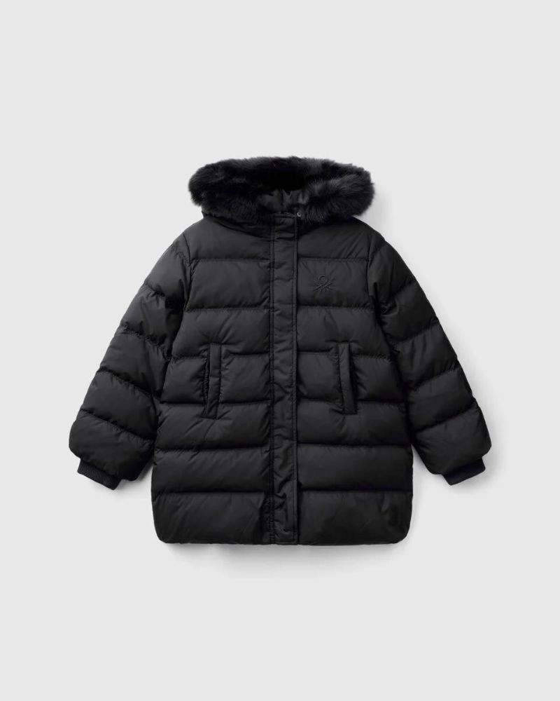 Benetton Jakna za djevojčice 2WU0CN04ZG-100-S, Crna