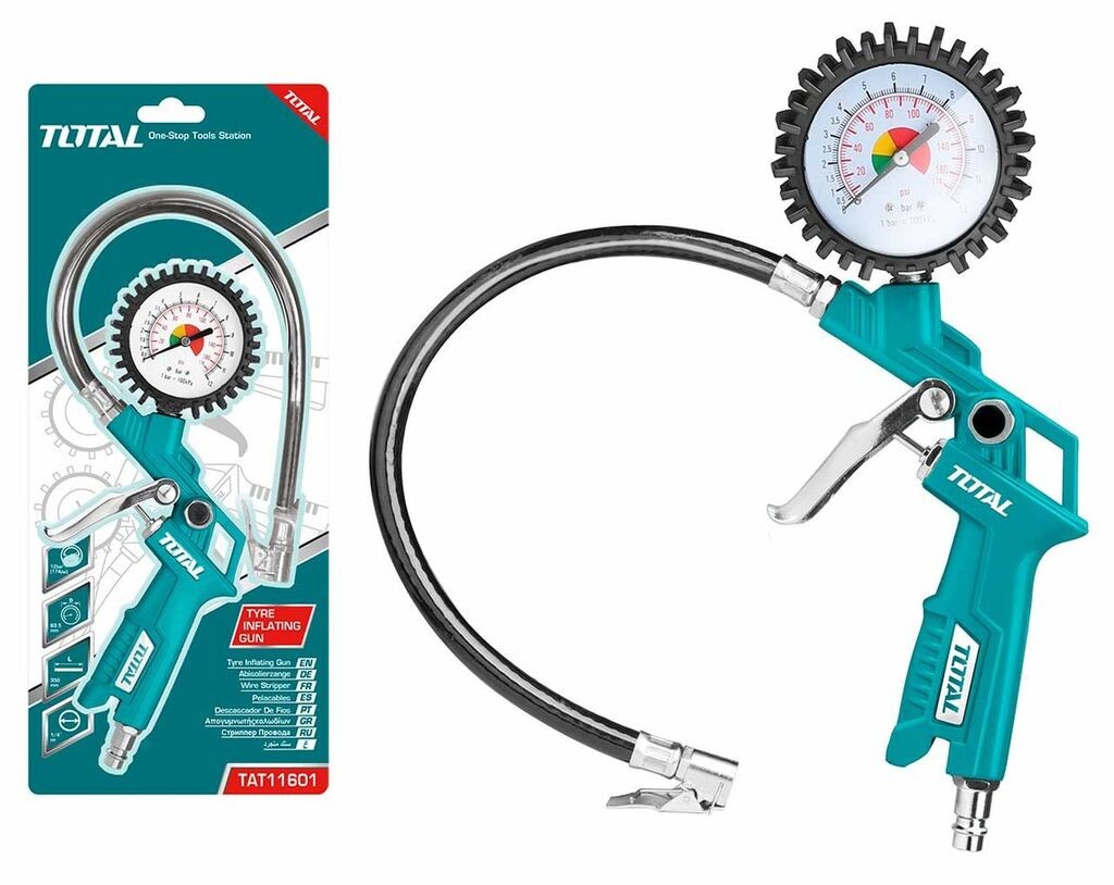 Total Tools Pištolj za pumpanje guma za kompresor TAT11601, 8,5 Bar